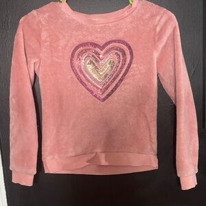 Derek Heart Pink Glitter Heart Kids Sweatshirt